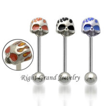 Unique Jewelry Crazy Skull 316L Stainless Steel Fake Tongue Piercing